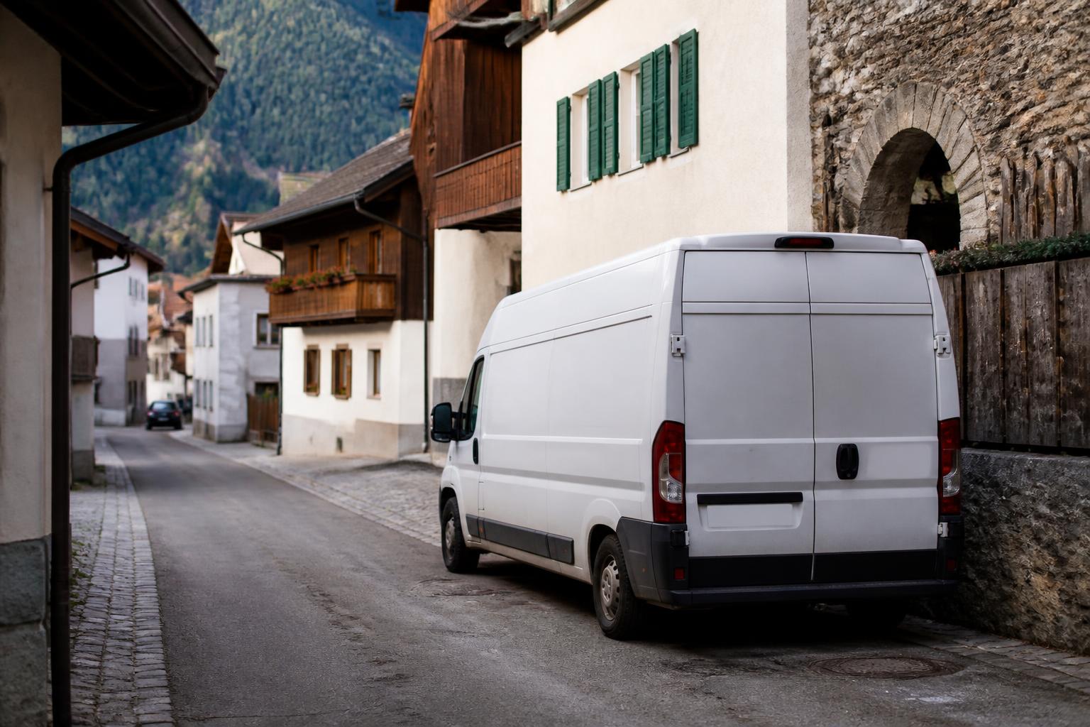 Unbeschriftetes Firmenfahrzeug von Aktiv Kill vor einem Haus in Südtirol